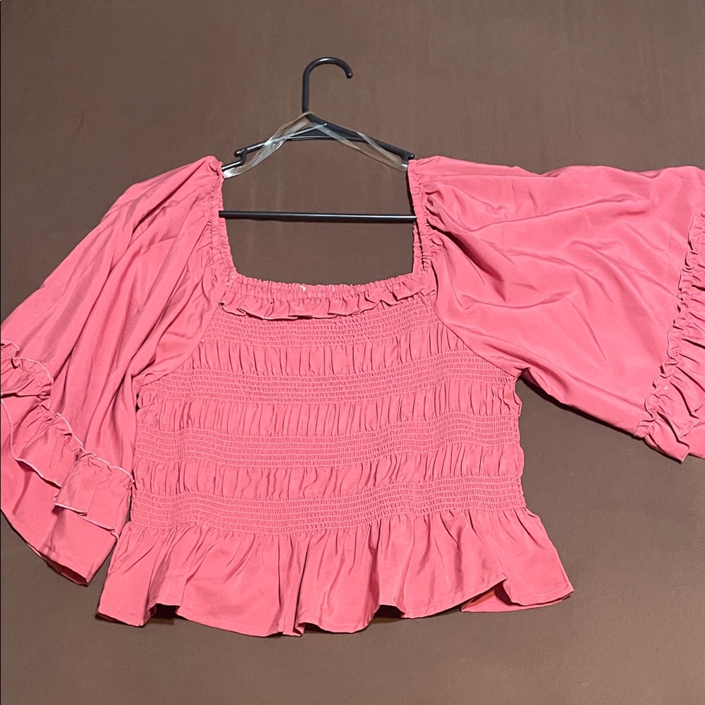 Pink Smocked Women's Top